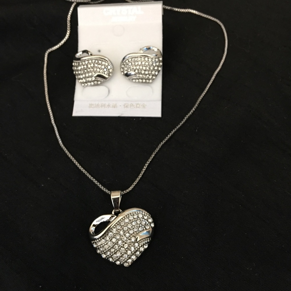 Heart Necklace and Earrings set